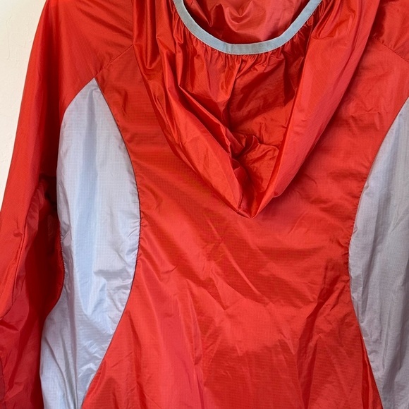 Eddie Bauer Sport Orange/Gray Lightweight Active Windbreaker Rain Jacket Sz PL - Picture 6 of 10